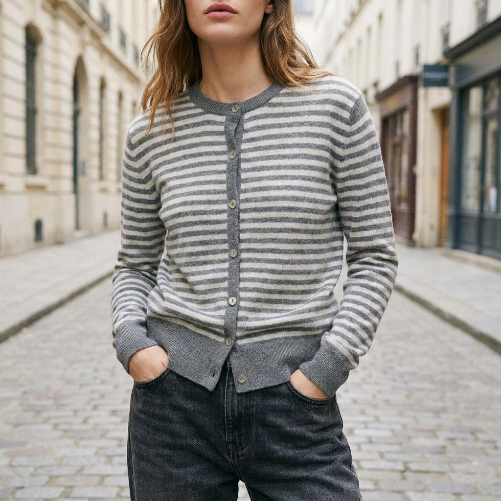 DOROTHEE - MELANGE LAINE ET CACHEMIRE - ANTHRACITE / GRIS CLAIR