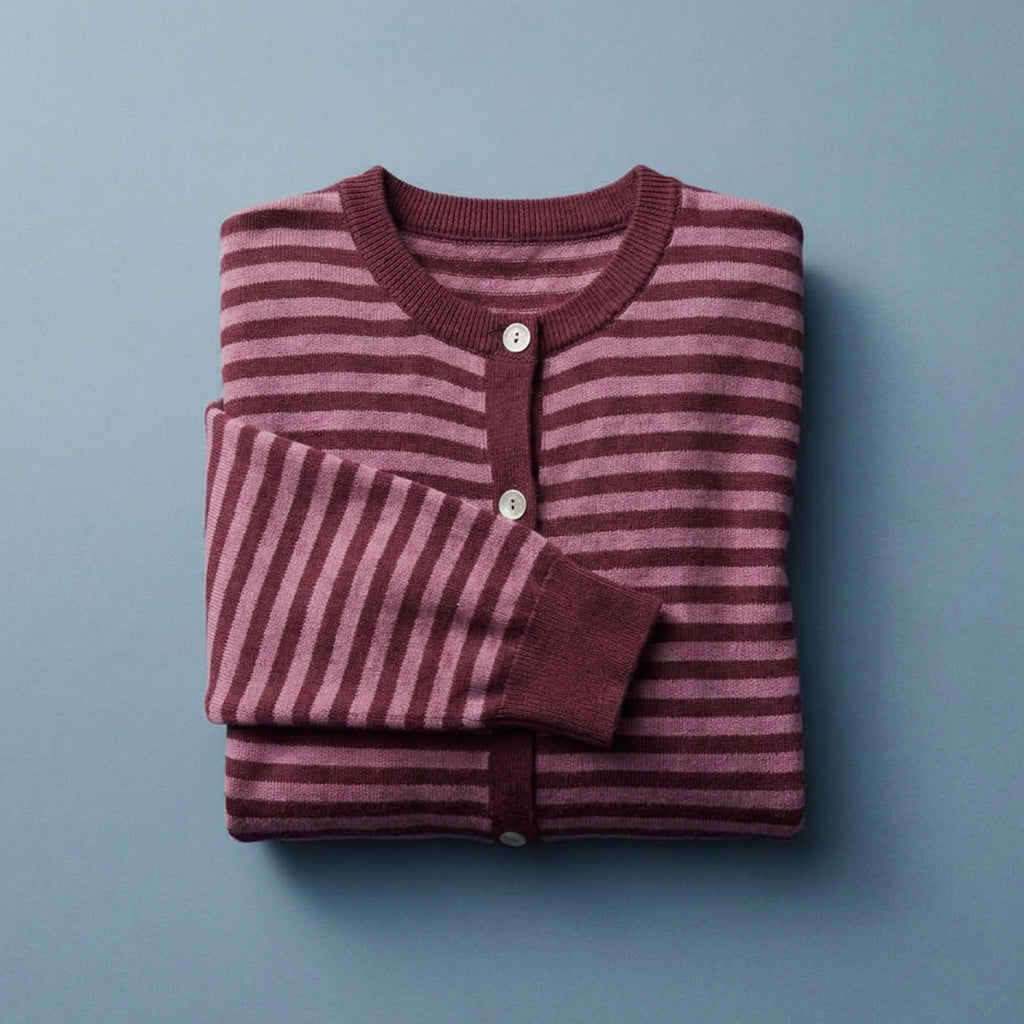 DOROTHEE - MELANGE LAINE ET CACHEMIRE - BORDEAUX / ROSE