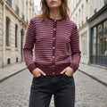 DOROTHEE - MELANGE LAINE ET CACHEMIRE - BORDEAUX / ROSE
