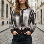 DOROTHEE - MELANGE LAINE ET CACHEMIRE - CHOCOLAT / BLEU CIEL