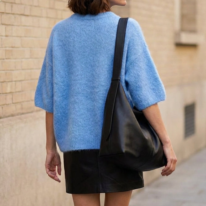 GRAZIELLA - KID MOHAIR MELANGE - BLEU CIEL