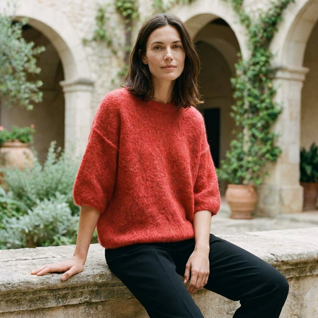 GRAZIELLA - KID MOHAIR MELANGE - ROUGE