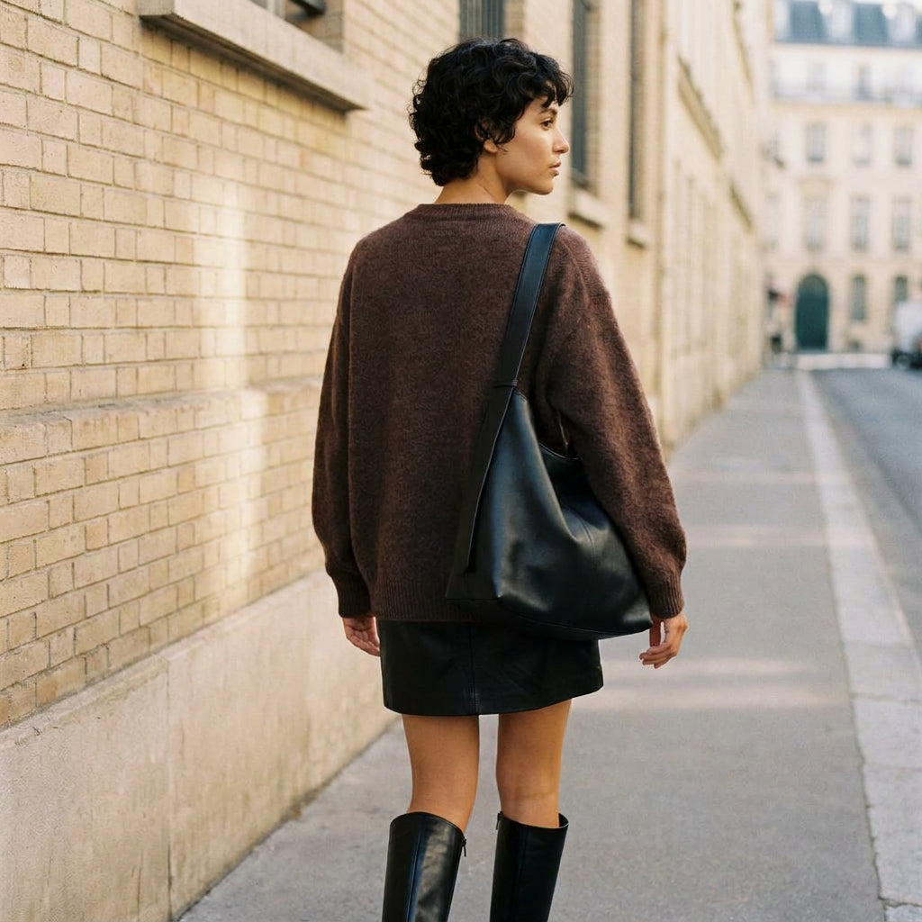 LUCETTE - MELANGE LAINE ET CACHEMIRE - CHOCOLAT