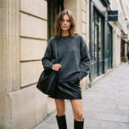 LUCETTE - MELANGE LAINE ET CACHEMIRE - GRIS FONCE