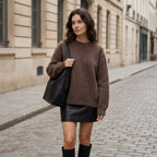 LUCETTE - MELANGE LAINE ET CACHEMIRE - TAUPE