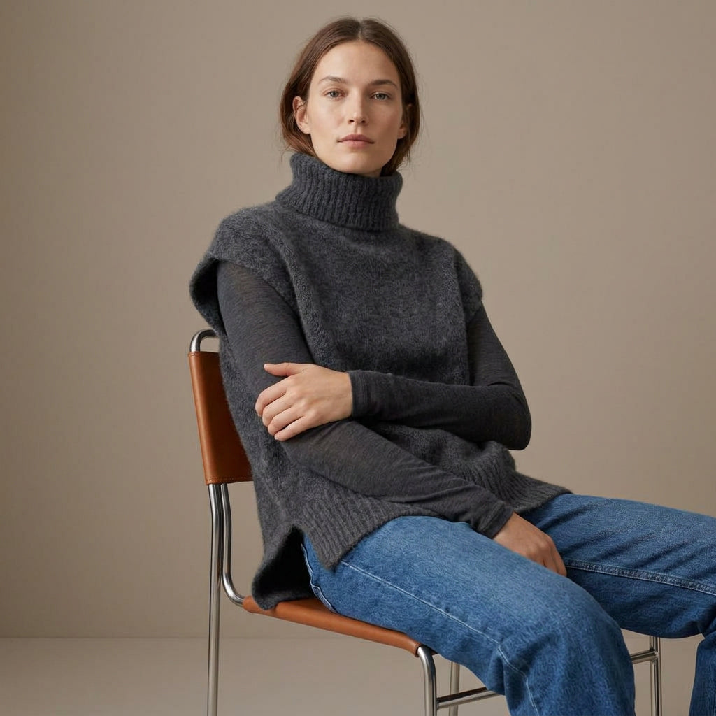SOLENNE - MELANGE KID MOHAIR ET LAINE - GRIS FONCE