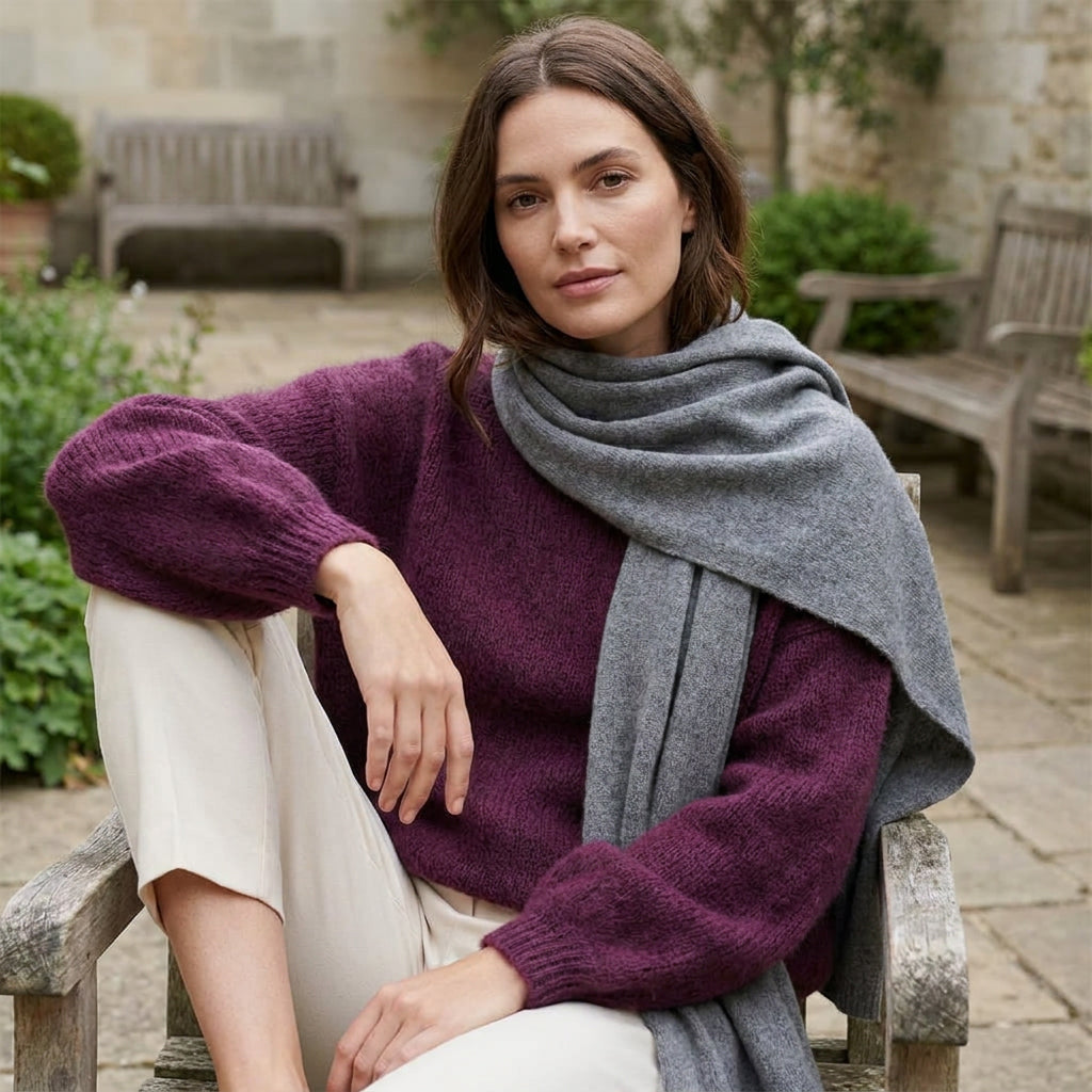 URSOLA - MELANGE KID MOHAIR ET LAINE - PRUNE